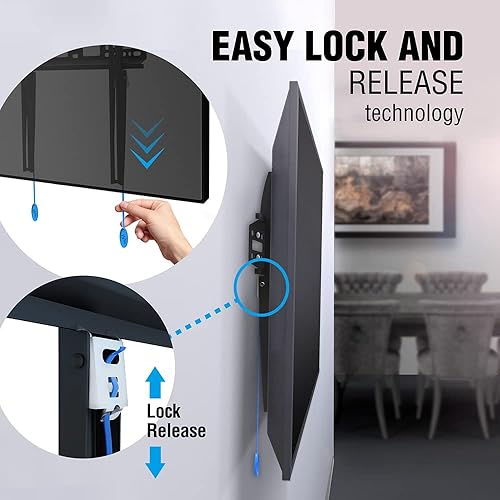 Miniatura 8 de ELG Soporte de pared para TV de perfil fijobajo para televisores de 32 a 77 pulgadas, soporta hasta 110 libras, VESA máximo 15.748 x 15.748 in, se