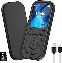 MP3 Player Music Player, Bluetooth 5.3 & Built-in Speaker, Digital Audio Player, Compact, 64 GB Large Capacity SD Card Included, Expandable Up to 128 GB, Bluetooth Compatible, EQ Sound, Variable Speed
