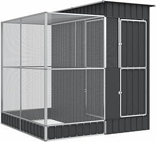 vidaXL Volière avec Extension Argent 209 x 203 x 216 cm Acier