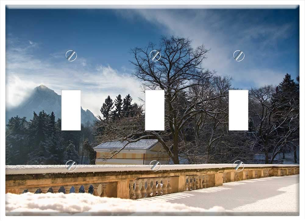 Switch Plate Triple Toggle - Terrace View Rock Mountain Phonolite Winter Snow