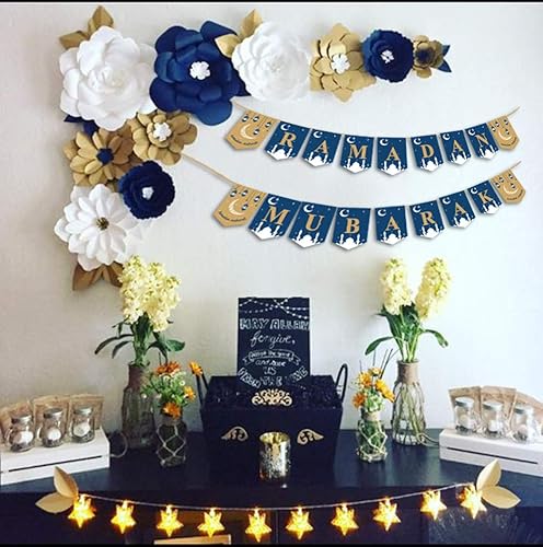 Miniatura 6 de Pancarta de Ramadán Mubarak - Decoraciones de Ramadán para el hogar Mubarak Kareem Decoraciones para suministros de fiesta