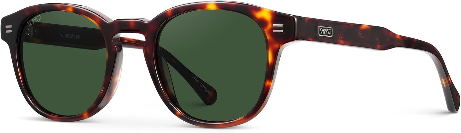 WearMe Pro - Men's Retro Round Oval Polarized Sunglasses, Lightweight Acetate Frame, UV Protection, Metal Core Design - Image 4