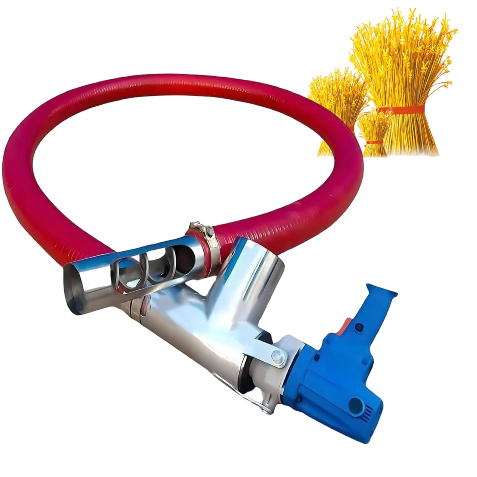 Xjleftonomie Industrial Material Conveyor With Thick Hose, Powerful Pet Feed Conveyor, Large Grain Conveyor With Hose, For Use At Home, Farm And Factory 1.5m