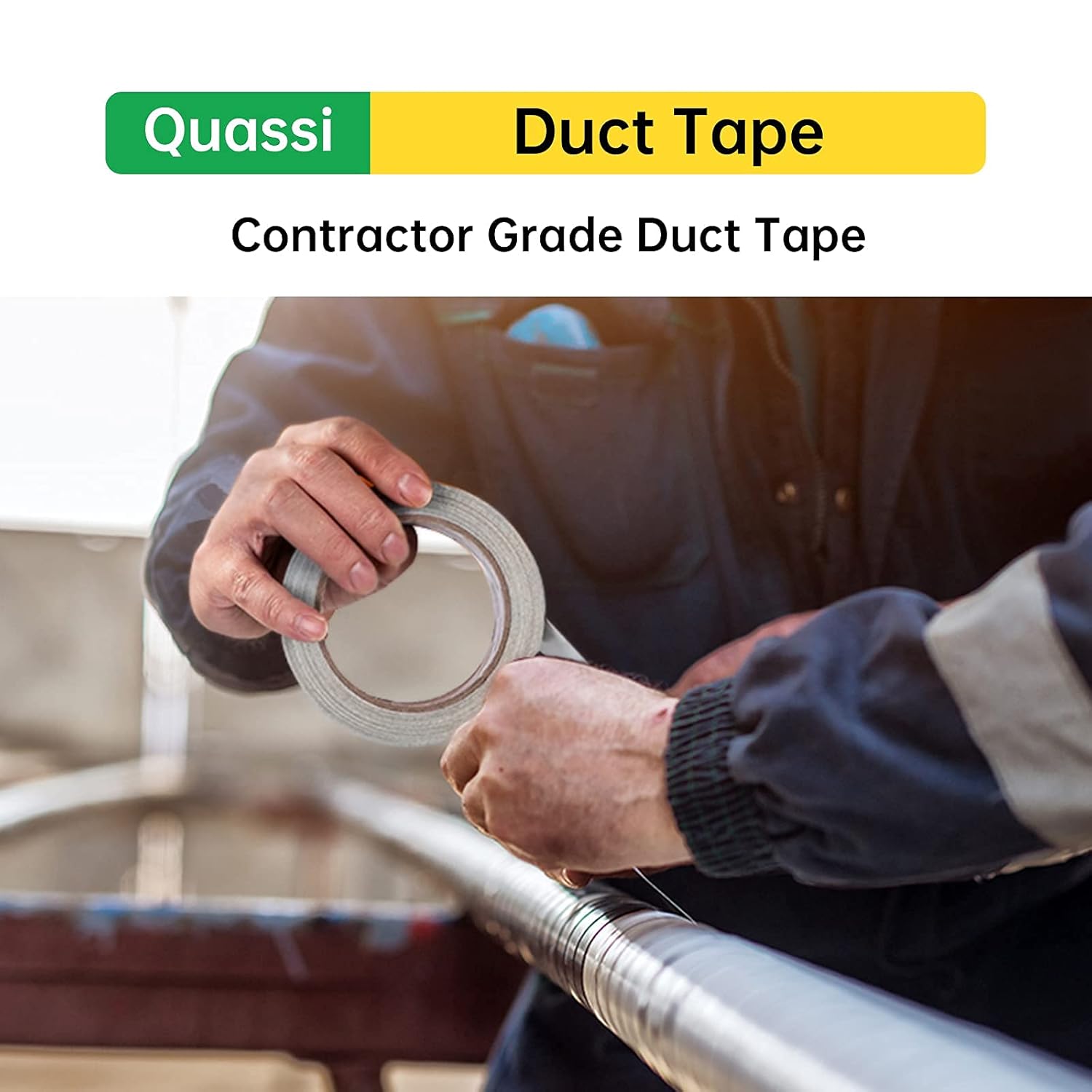 QUASSI Duct Tape Blackout Professional Tape for Repair Strong Flexible Leak Proof, 1.88 Inch x 20 Yard with Black, 3 Packs: Industrial & Scientific