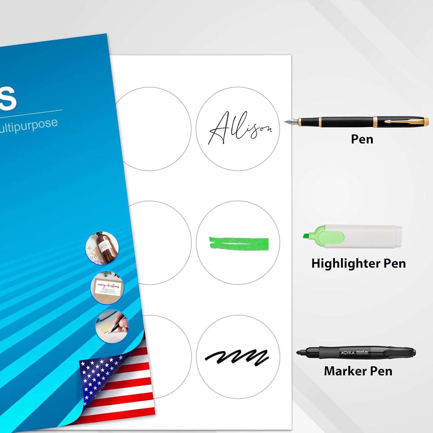 Shipping Address Labels 2.5 Inch Round White Sticker Labels for Laser & Inkjet Printers,Adhesive Mailing Labels,Label Stickers Adhesive Label(10Sheets,90Labels) - Image 4