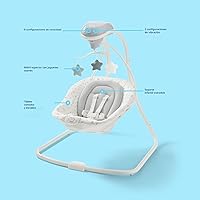 Vista 6 de Graco Simple Sway - Columpio para bebé, balanceo de lado a lado, columpio infantil con 6 velocidades, vibración, Abbington