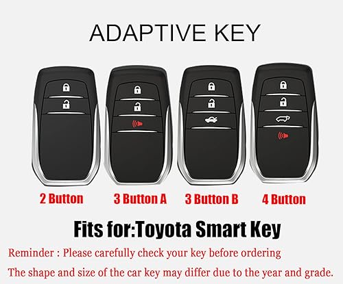 Miniatura 2 de HIBEYO Funda para llave de Toyota con 4 botones para Toyota Land Cruiser 4Runner RAV4 Camry Highlander 2023-2019, accesorios con llavero remoto