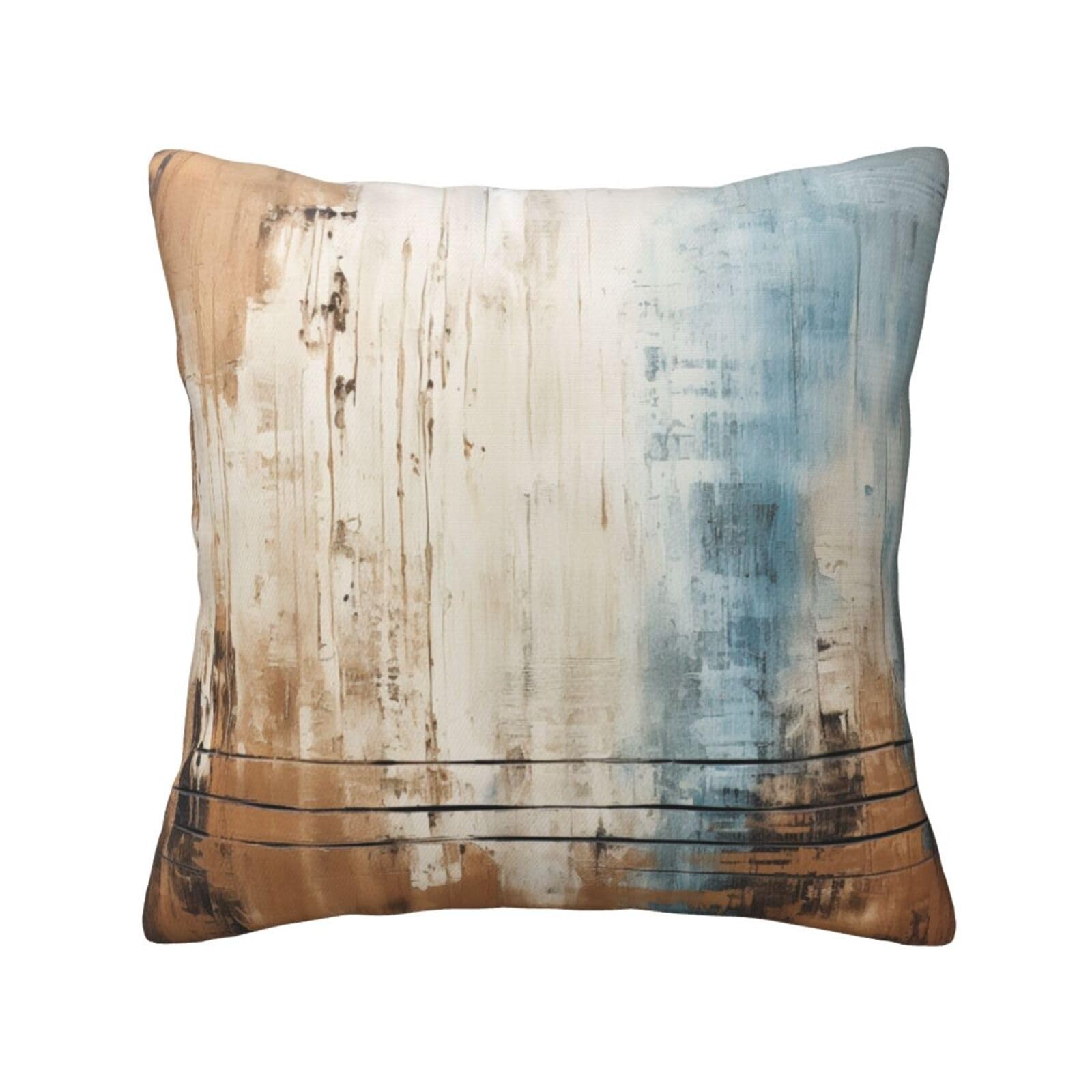 Gold Brown Abstract Art Print Pillow Covers 12"X12" Pillow Covers Farmhouse Pillowcase Home Decor Living Room House Decorative Cushion Case for Sofa Couch (No Insert) 12"X12" TPC 4931