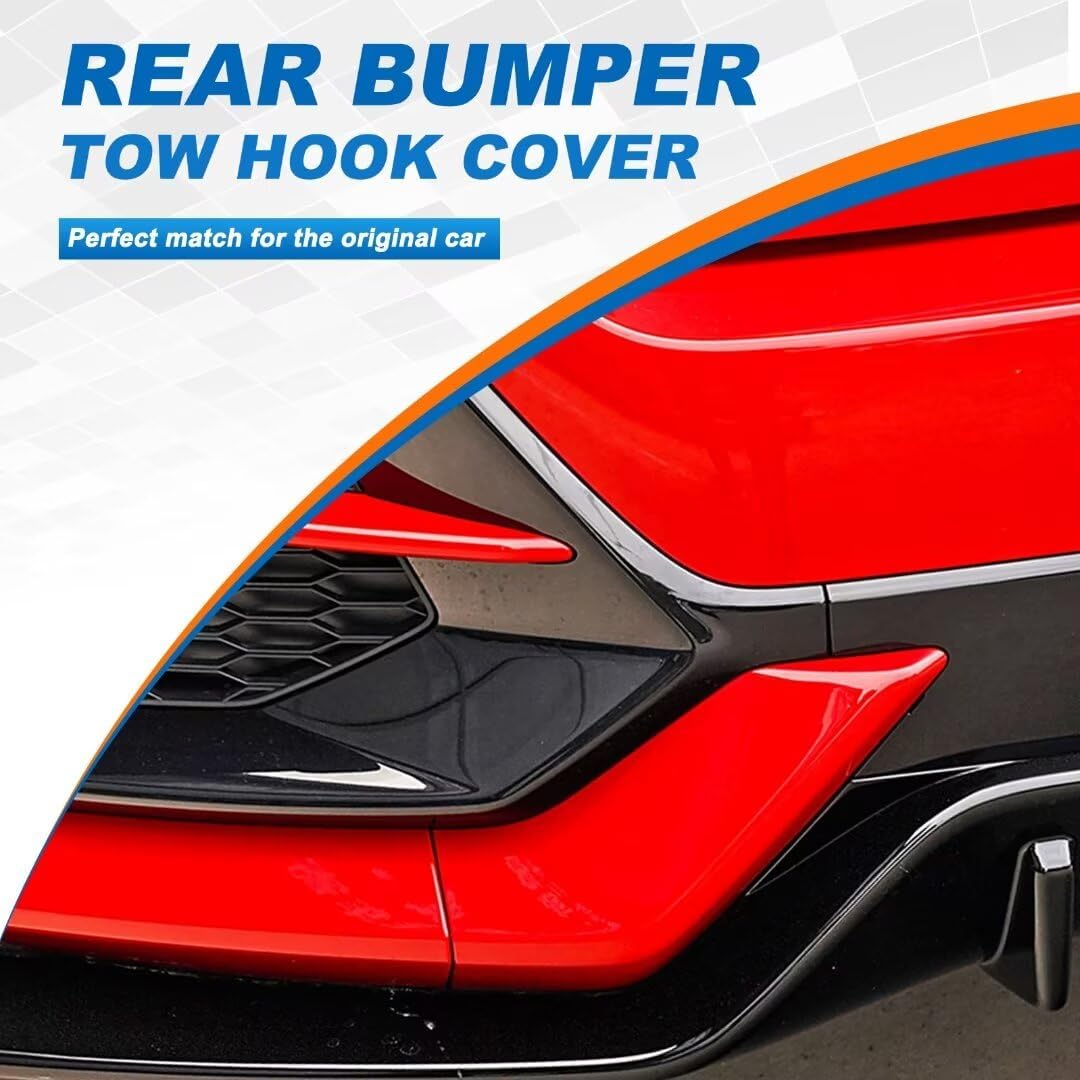 Car Rear Bumper Tow Hook Cover Cap Towing Eye for Honda Civic Hatchback 2017 2018 2019 2020 2021 71506-TGG-A00 71506TGGA00 Bumper Towing Hook Eye Cap (Pearly White, Left Driver Side)