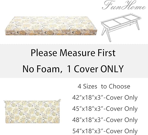 Miniatura 121 de FUNHOME Funda de cojín de banco para exteriores de 42 x 18 x 3 pulgadas, funda impermeable con cremallera y lazos, funda resistente a la Medalla
