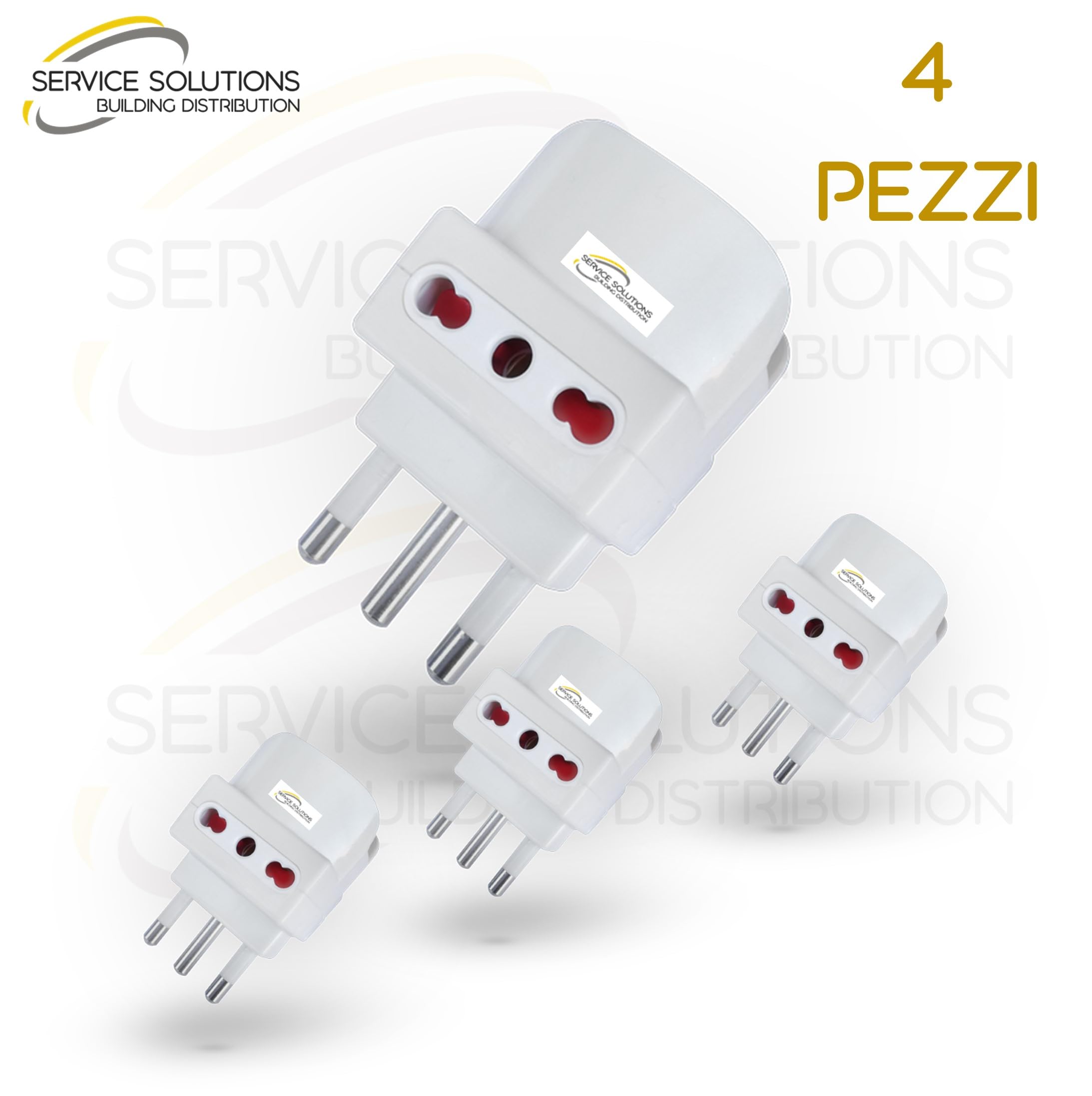 SERVICEWEBSHOP - Kit 4 Prese Triple 16A: 3 Bivalenti Per Casa E Ufficio (Soluzione Multipla)