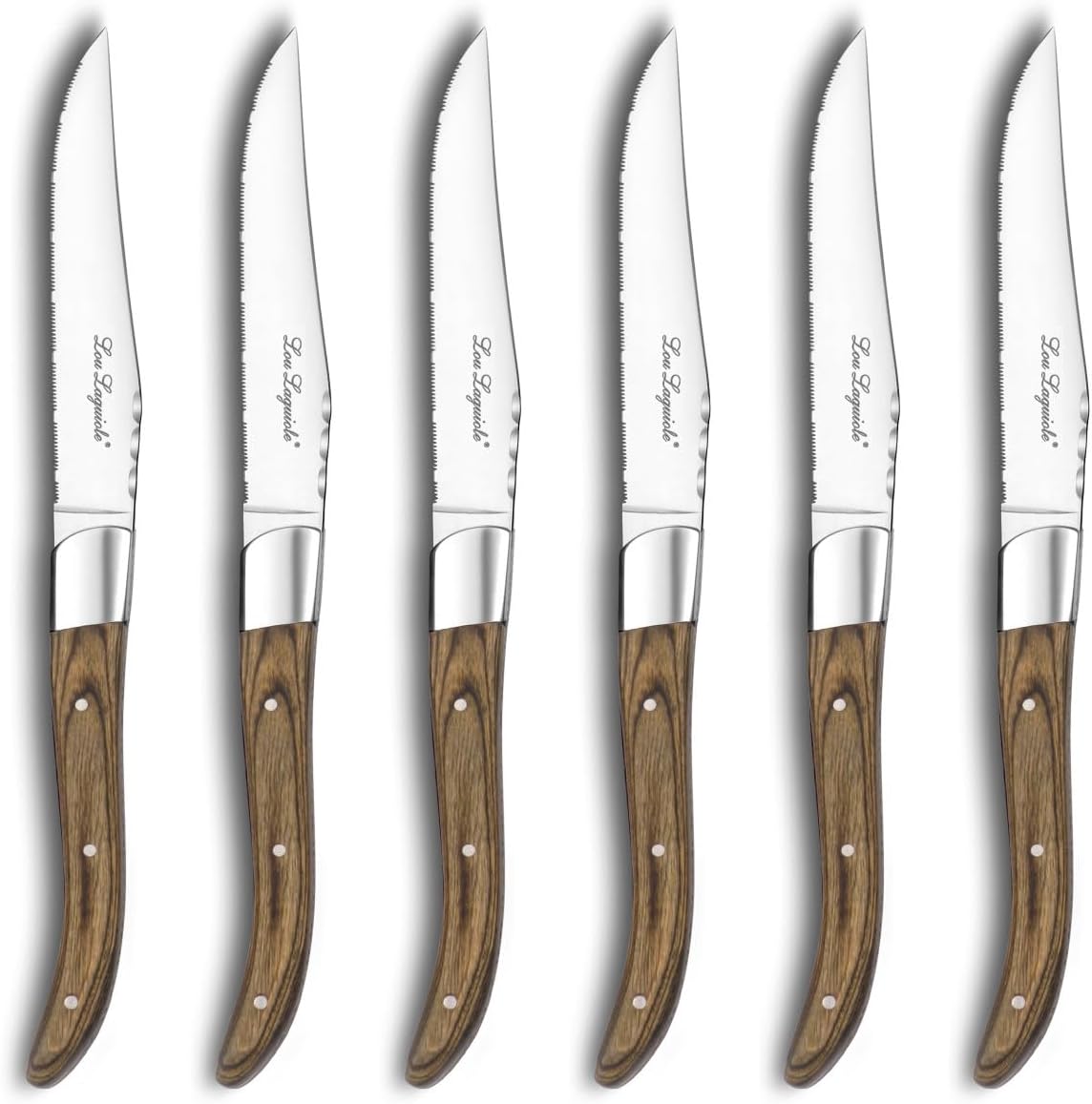 Coffret de 6 Couteaux de table, mitre inox mat – Laguiole – La Guilde Culinaire