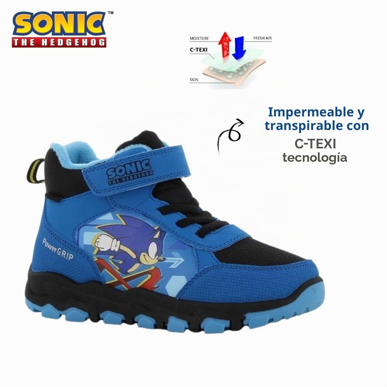 Leomil Sonic Botas de Nieve Forradas Impermeables Niño | Botas de invierno para Niños, Suela antideslizante para días fríos de invierno, Sonic the Hedgehog, Regalo para Niños