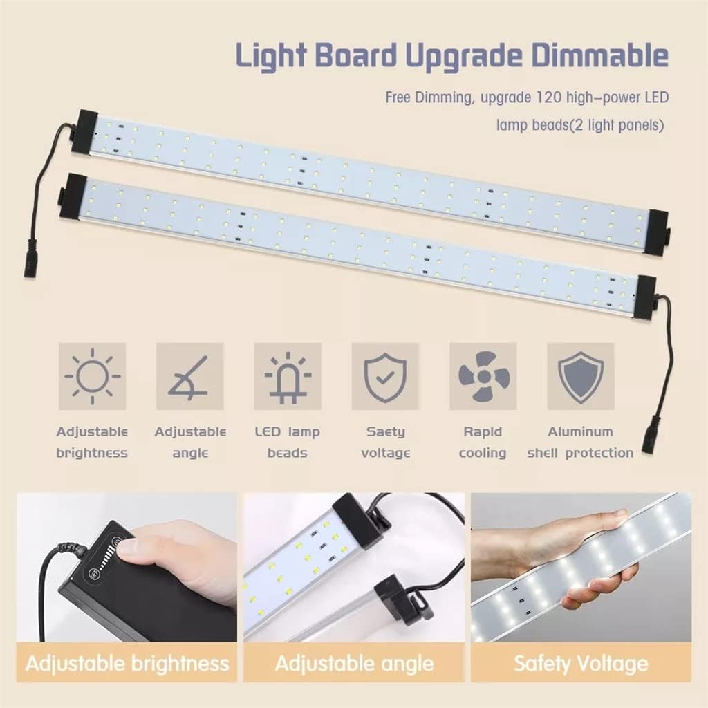 Photo Light Studio Soft Boxes Portable Foldable Dimmable Photography Table Shooting Tents Kit with 3Pcs Background Board(65x65cm)