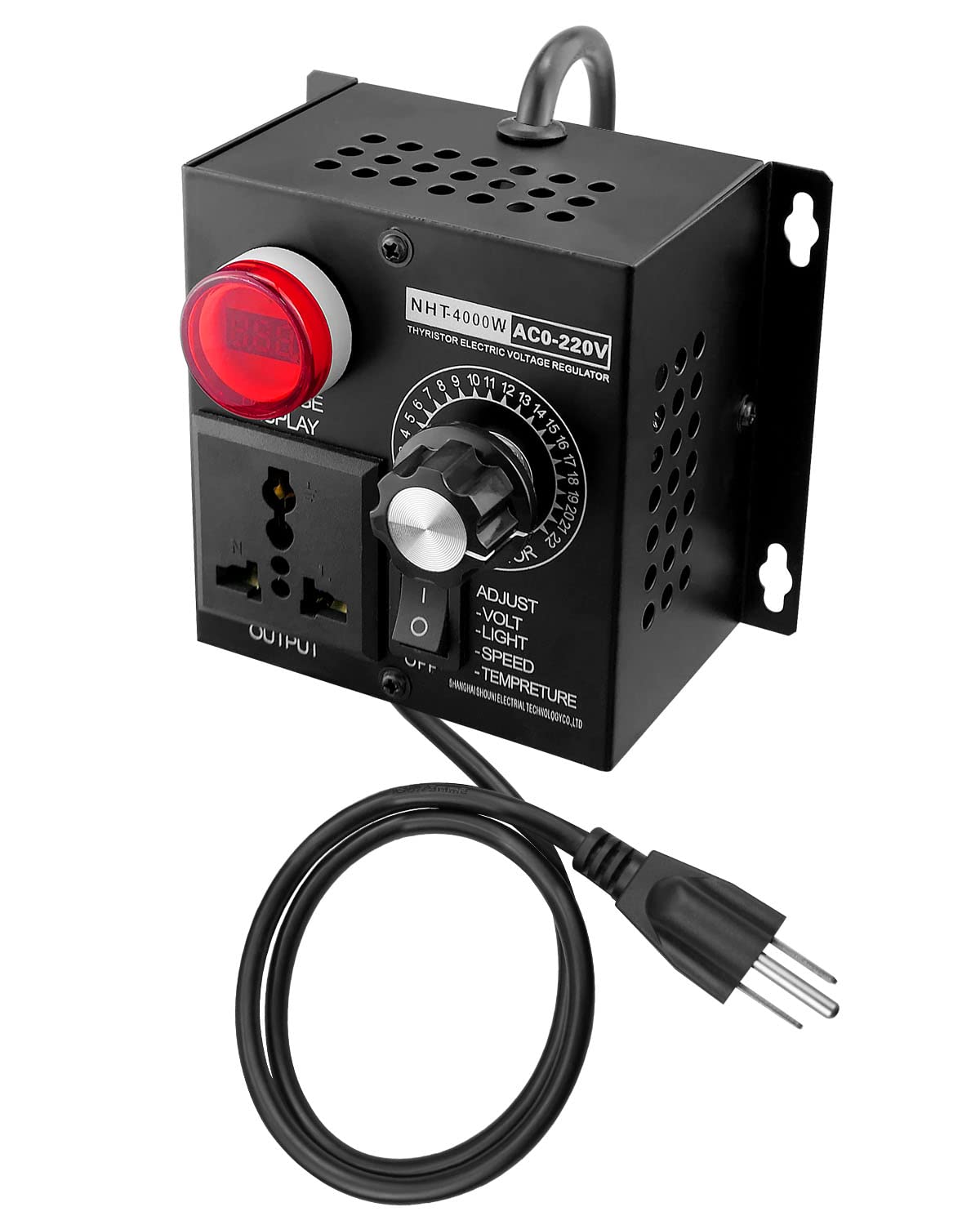 PNYZIK AC Variable Fan Speed Controller Fit for Fan Electric Motor Router Rheostat, 120-220V 15A 4000W Max SCR Voltage Regulator, Black PNYZIK AC Variable Fan Speed Controller Fit for Fan Electric Motor Router Rheostat, 120-220V 15A 4000W Max SCR Voltage Regulator, Black