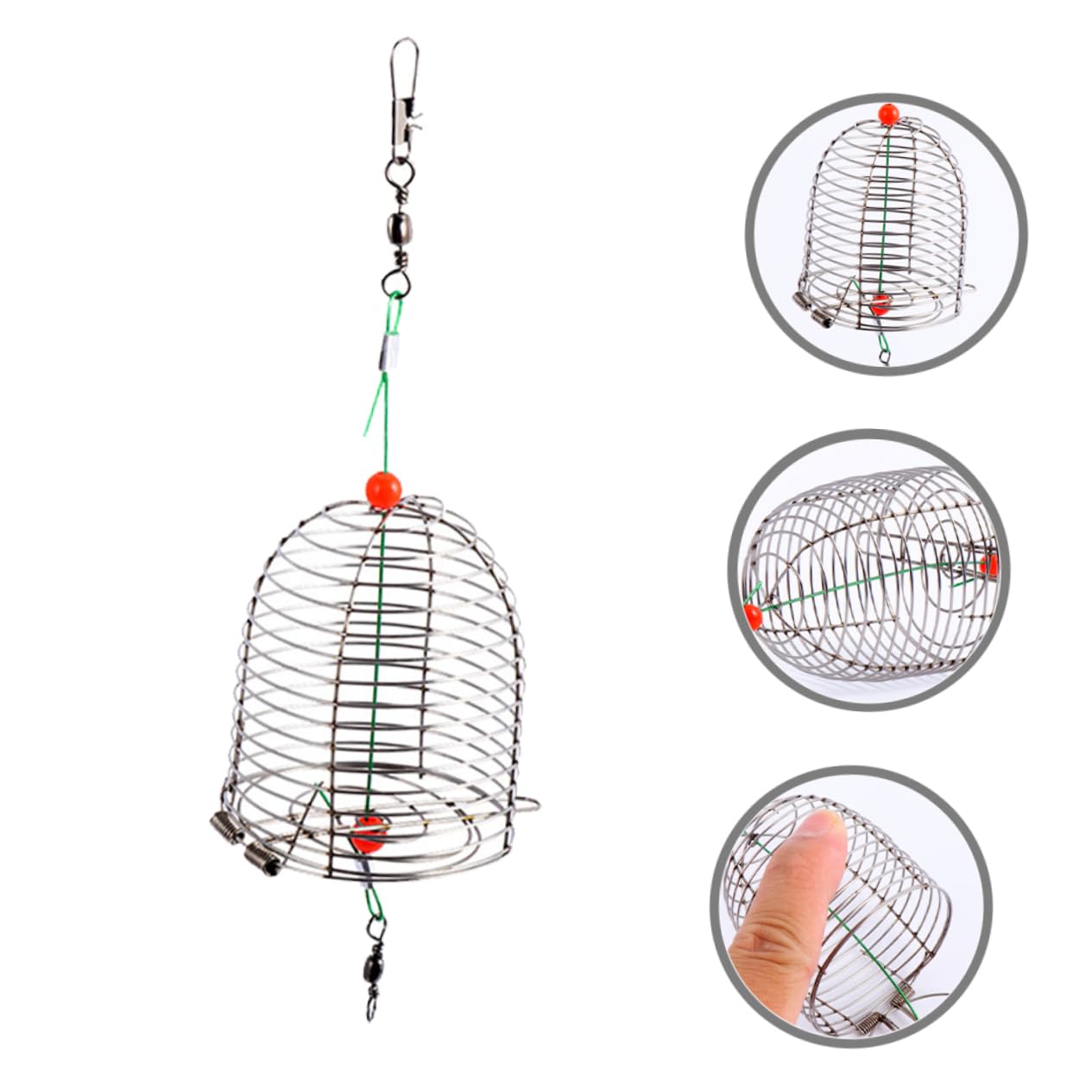 Sosoport Köderkäfig Veranstalter Feeder Zum Angeln Im Frühling Container Karpfenfischerei Tackle Bass Halter Für Fischköder Inhaber Eines Angelgeräte Rostfreier Stahl