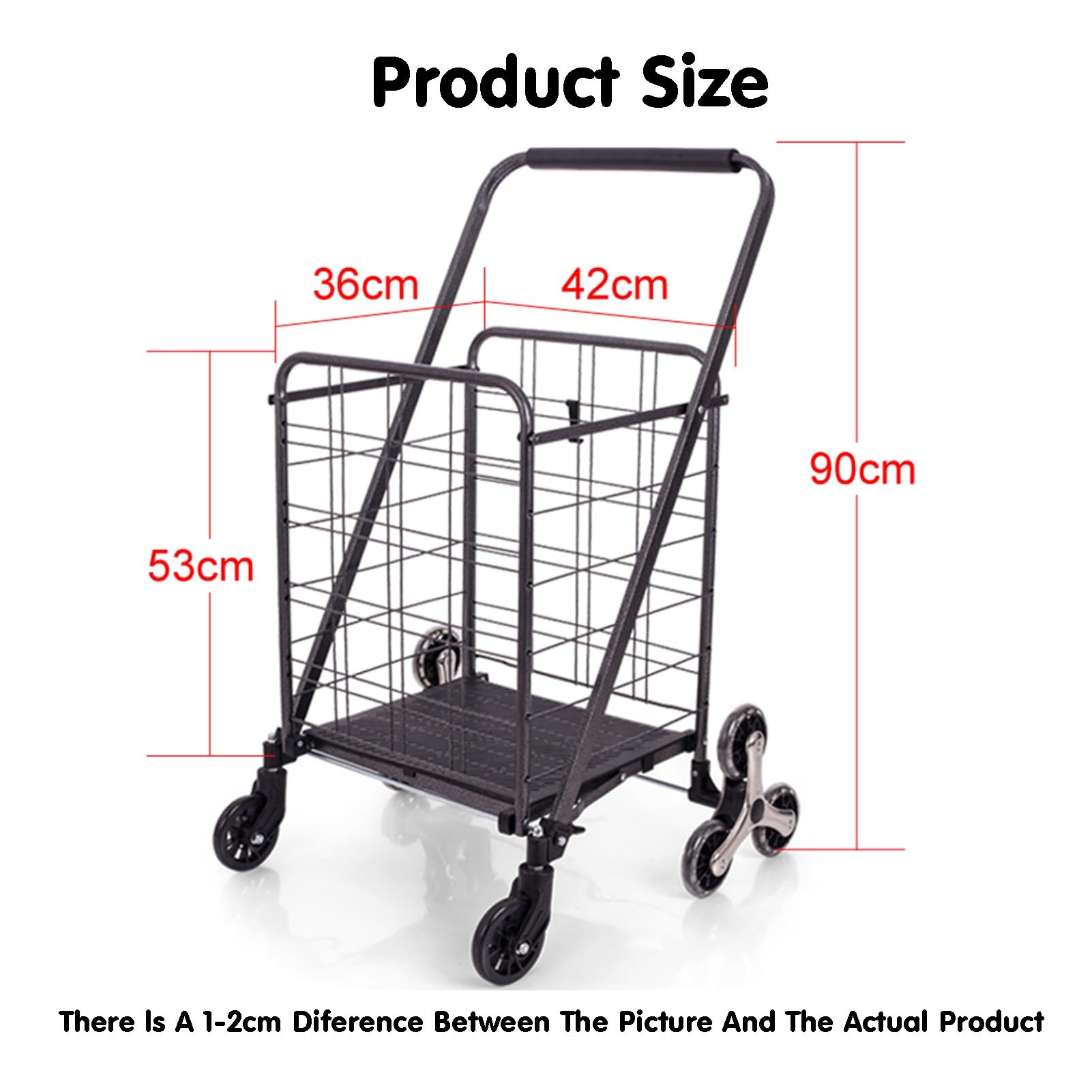 Wózek Schodowy, Artefakt Do Obsługi Ładunków, Składany Wózek Sklepowy, Nośność 40 Kg, Do Transportu Domowego I Zakupów W Supermarkecie