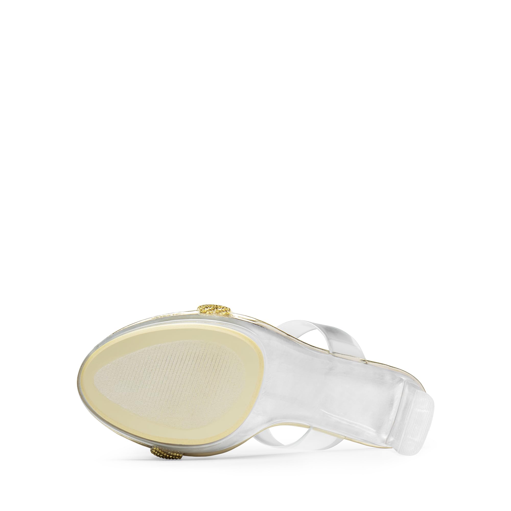 DREAM PAIRS Women's Clear Two Strap Open Toe High Heels Block Chunky Slip on Platform Comfortable Dress Heeled Sandals,Size numeric_7_point_5,Black-Rhinestone,DHS217: 7.5 Gold-rhinestone