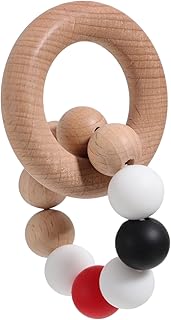 Totority 1Pc Mordedor Crianças Pulseiras Brinquedo Infantil Anel De Dedo Pulseira Crianças Brinquedo Calmante Mordedor De Madeira Anéis Crianças Mordedor Pulseira Calmante Bebê De Madeira