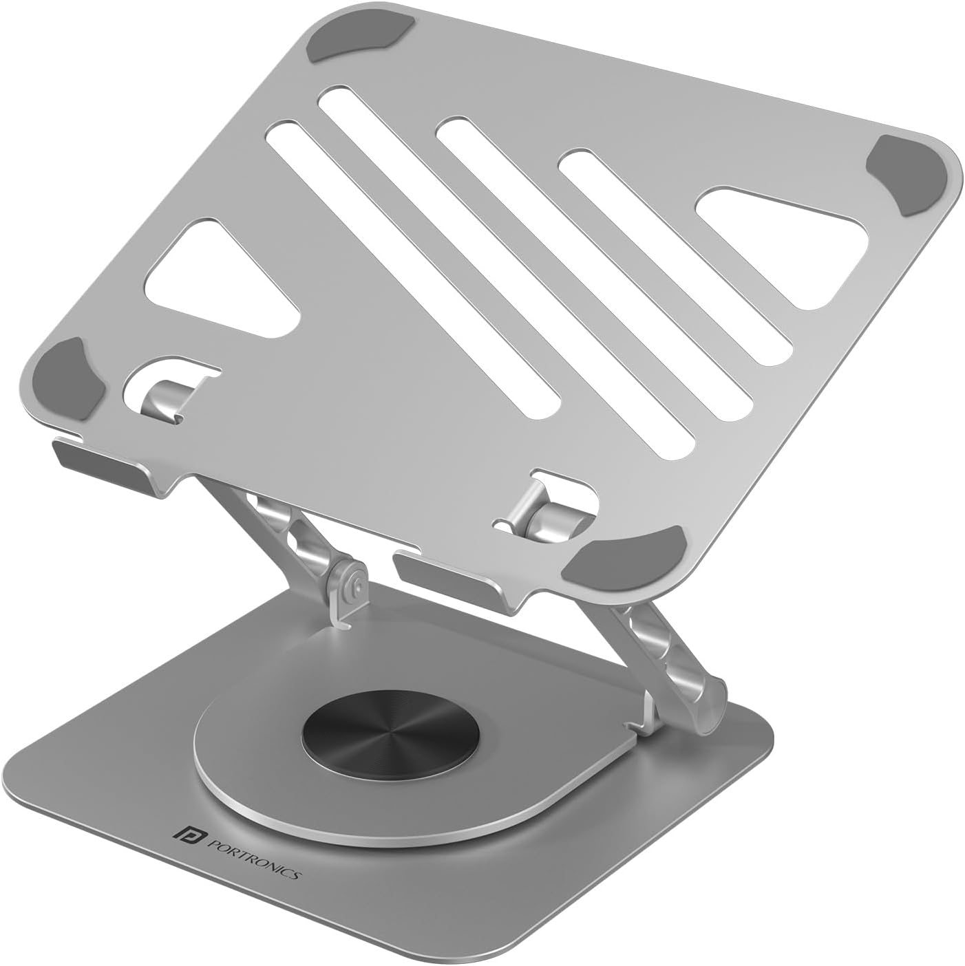 Portronics My Buddy K3 Portable Laptop Tabletop Stand I Foldable & Adjustable for Laptops Up to 15.6 Inches(Silver)