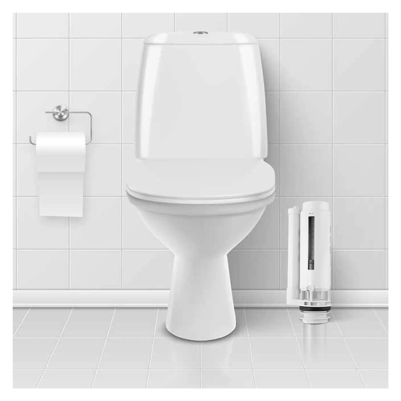 Fluxómetro manual para inodoro Válvula De Entrada Inodoro Dividida, Súper Ahorradora Agua, Drenaje Dos Botones, Herramientas Manuales, Accesorios(27cm)