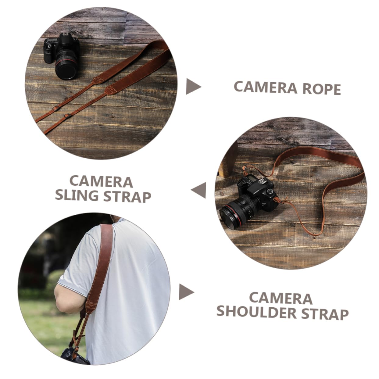 LALAFINA Correa de Cámara Ajustable de Cuero Profesional Strap de Hombro Retro para Fotografía al Aire y para DSLR y