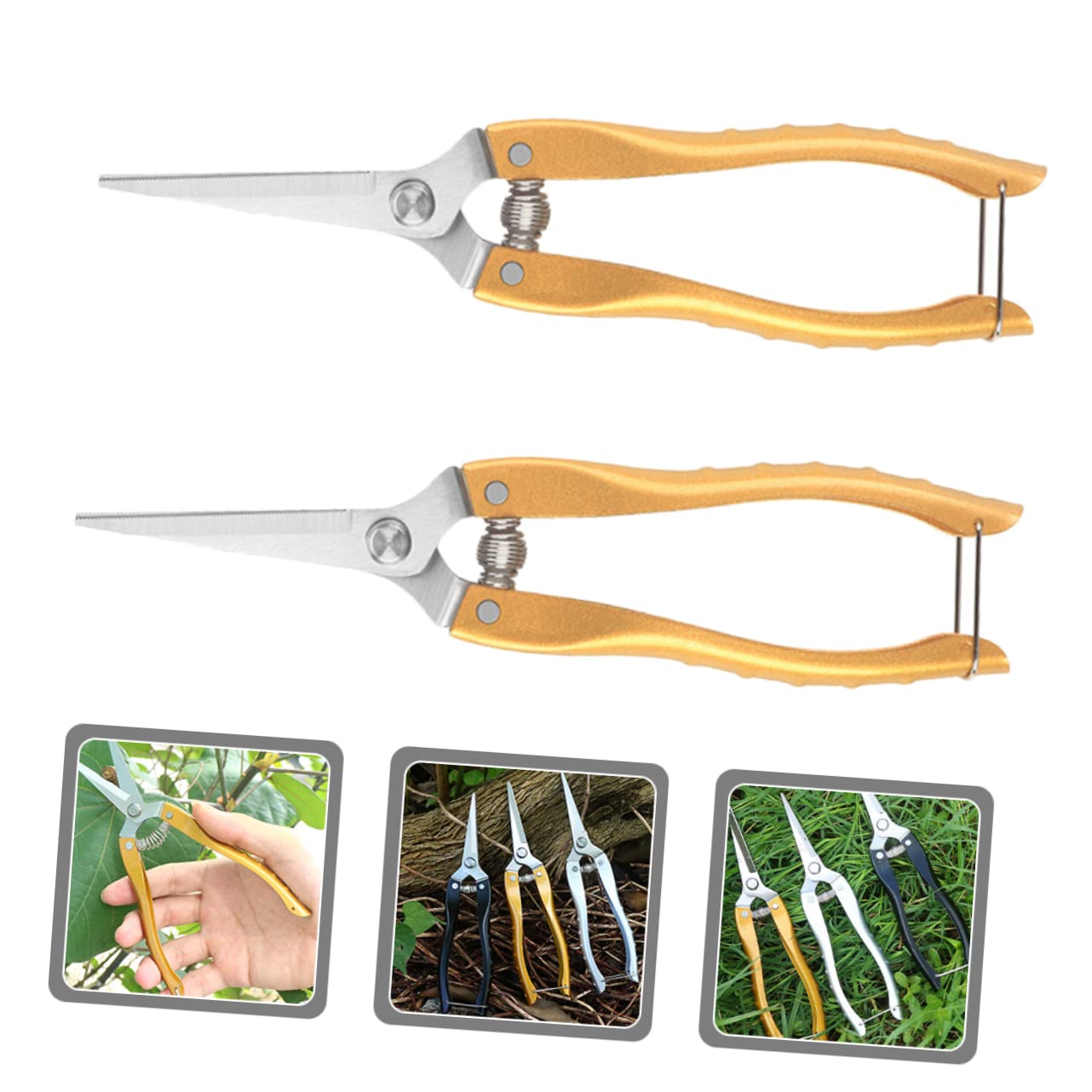 Gadpiparty Juego De 10 Tijeras De Podar Para Jardinería Mango Ergonómico Para Podar Plantas Y Cortar Flores (2 Unidades X 10)