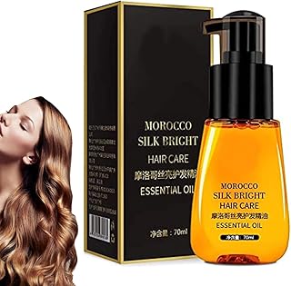 Anti-Frizz Hair Serum, Morocco Silk Bright Hair Care, Hair Care Essential Oil Reduce Dry Hair, Anti Frizz Hair Serum for C...