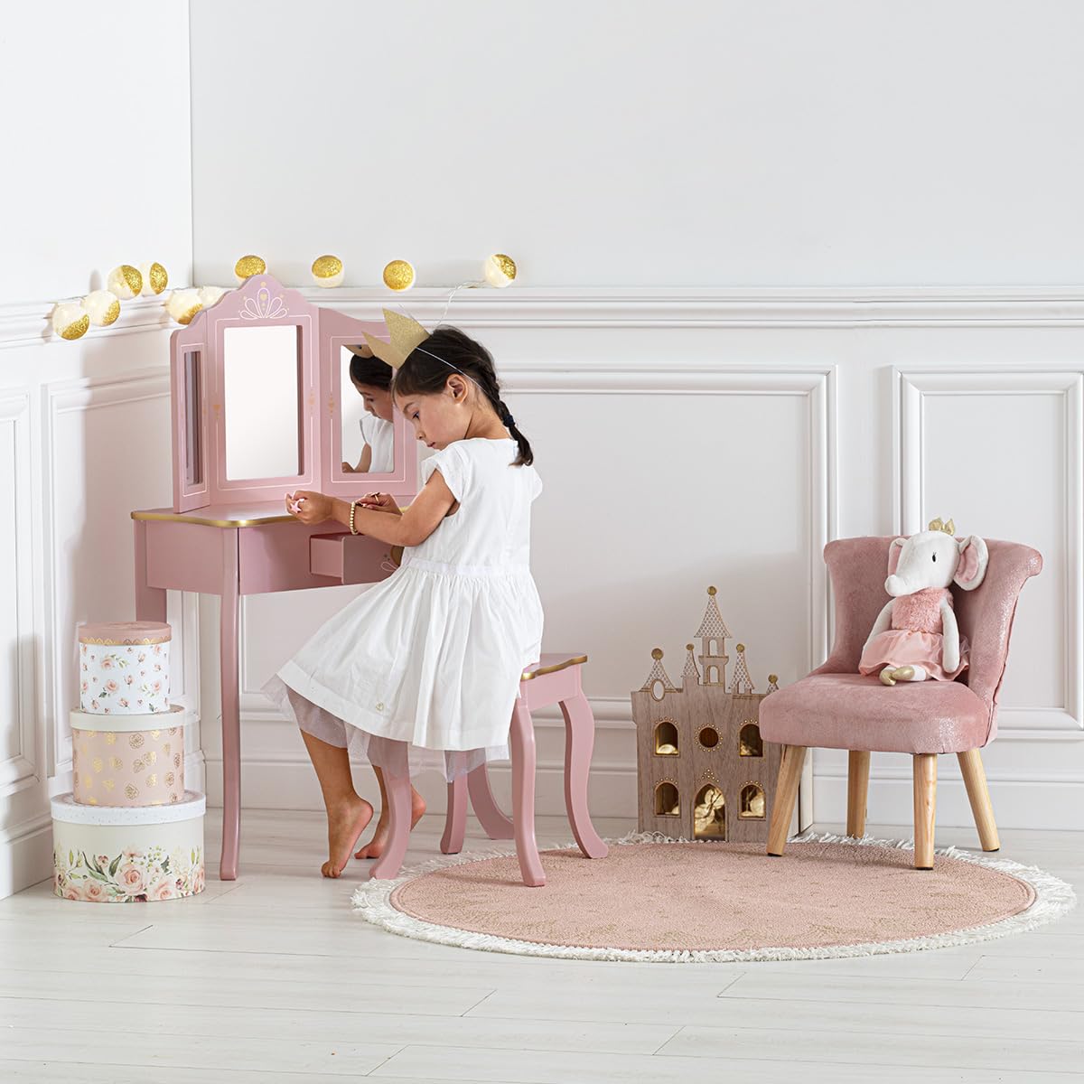 Tocador con Taburete Sissi Rose Atmosphera