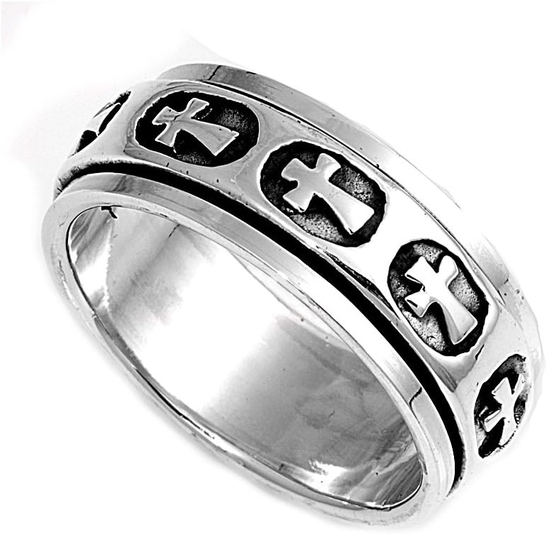 Salvation Cross Spinner Ring Sterling Silver 925
