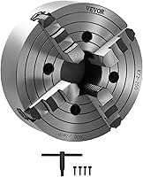 Vista 15 de VEVOR KP2-3/4 Portabrocas de torno, 4 mordazas de 7 cm de diámetro, accesorios de máquina de torno de metal, herramienta autocentrante, para torno