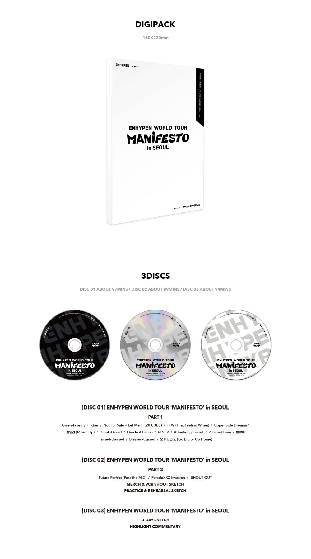 Amazon.com: ENHYPEN - ENHYPEN World Tour [Manifesto] in Seoul DVD
