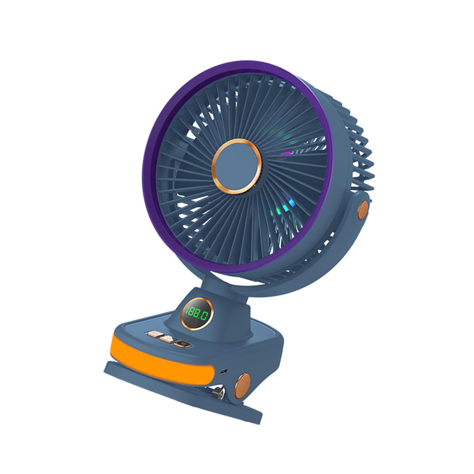 Ventilatore a Clip da Tavolo Compatto con Morsetti Regolabili e Potente Ventilatore a circolazione d ' per Spazio Personale per uffici, dormitorio Elettrico Ricaricabile Portatile