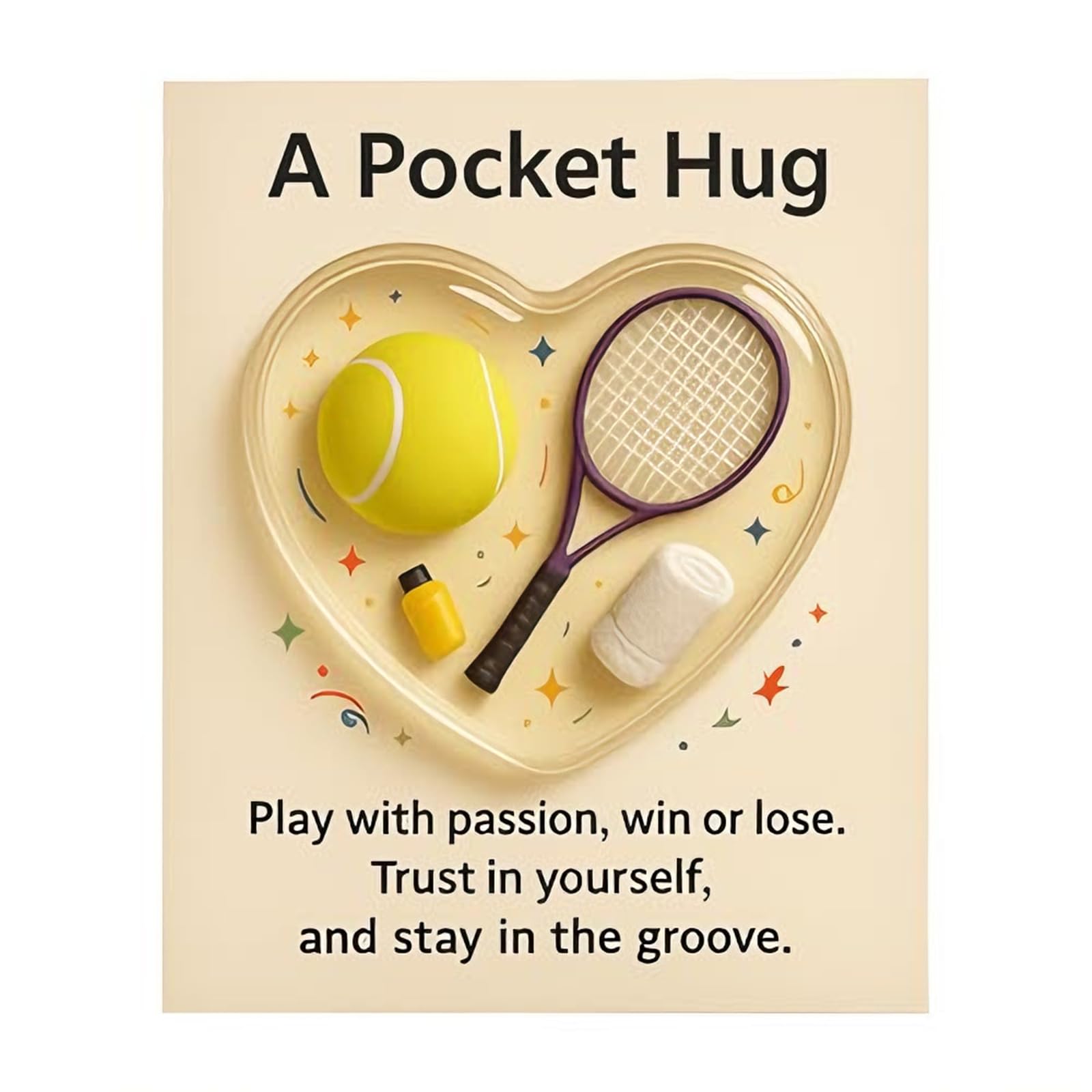 Maxtonser Unique Sports Themed Acrylic Pocket Hug Card For Fitness Enthusiasts Portable Greeting Card Unique