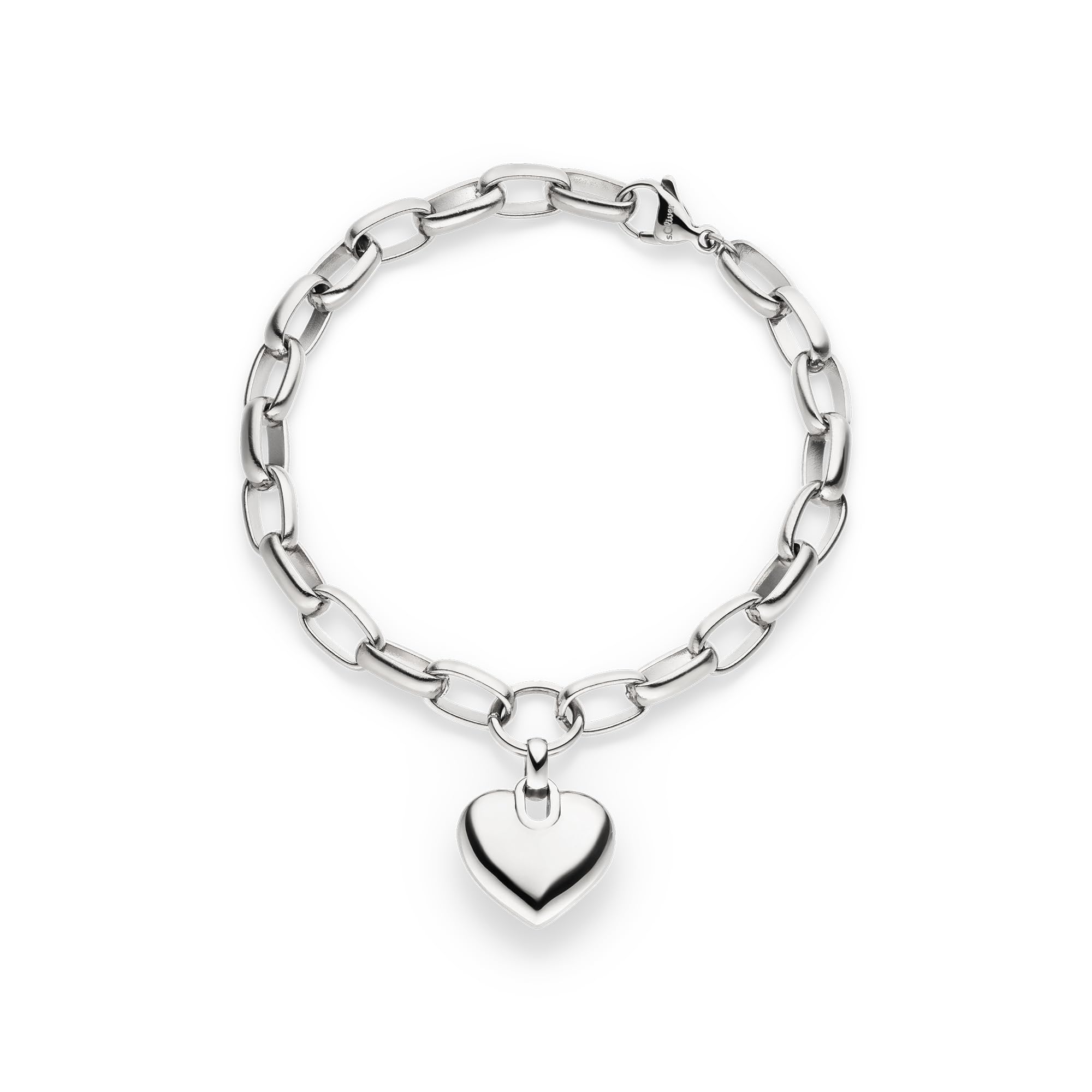 s.Oliver Damen Schmuck – Chunky Herz Halskette, Armband und Creolen aus Edelstahl in verschiedenen Farben – Stylisch, Alltagstauglich & Zeitlos modern