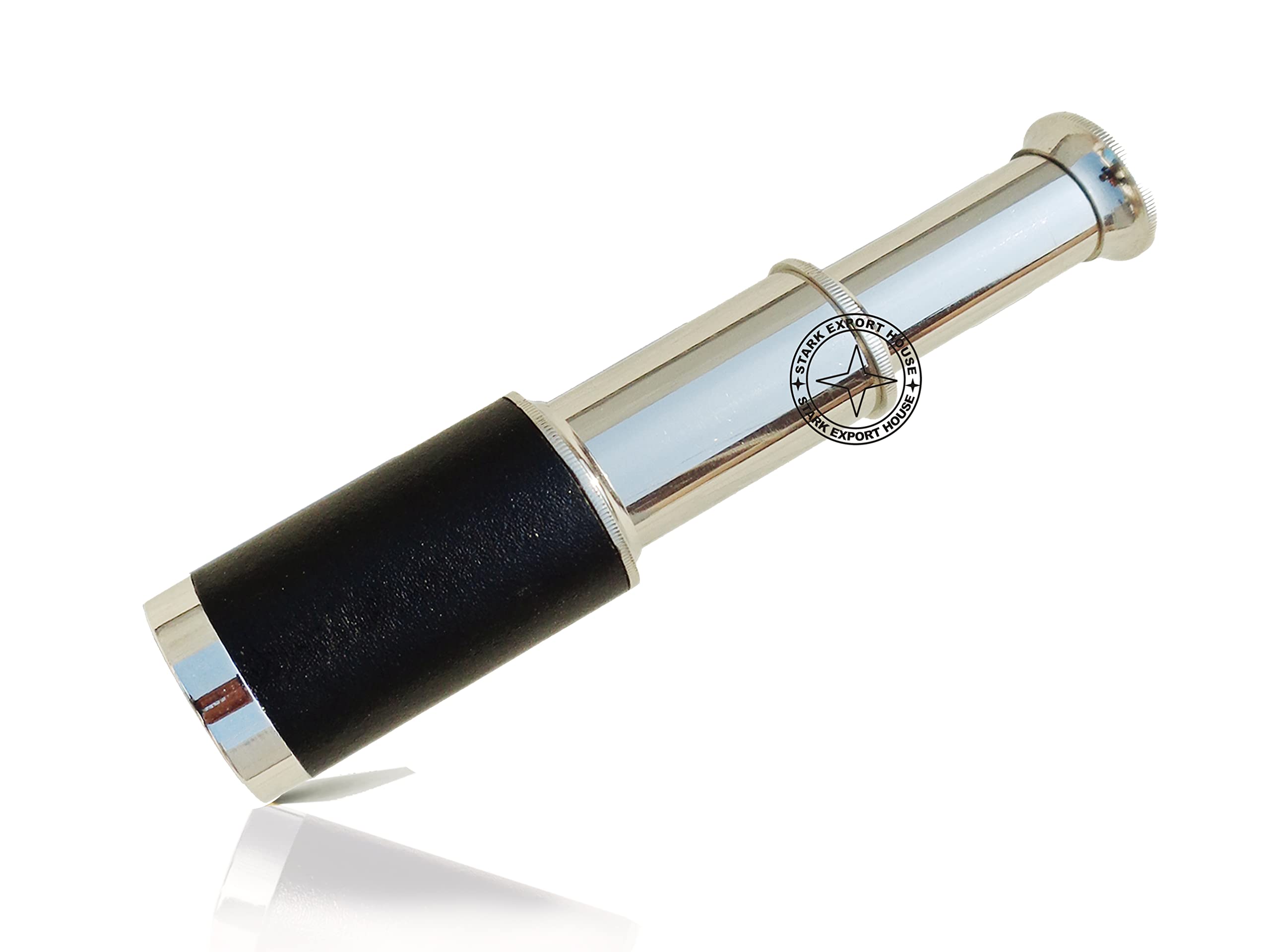 Brass Nickel Telescope Binoculars Black Lather 7-inch Best for Gift Item-image-38