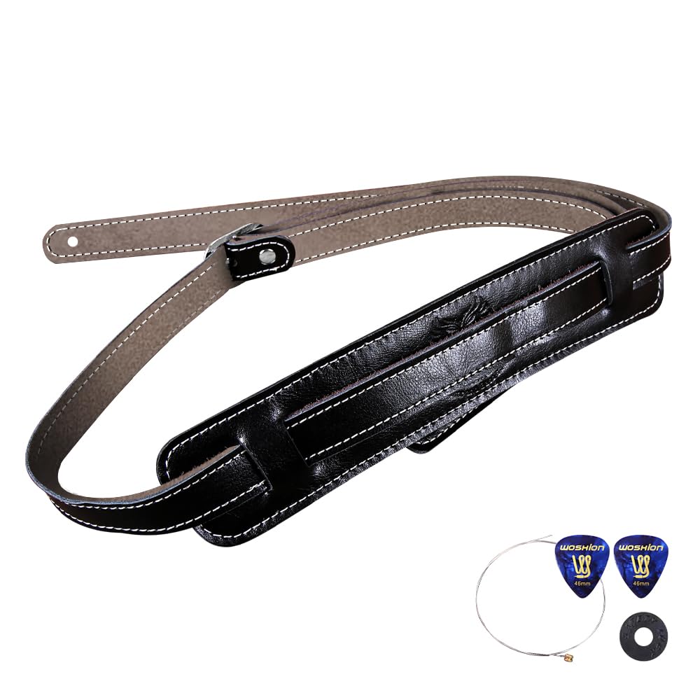 ギターストラップ　本革3mm厚　ウエスタンバックル　117〜130cm Amazon | [GIMI] Leather Vintage Strap 高級本革ギターストラップ 二
