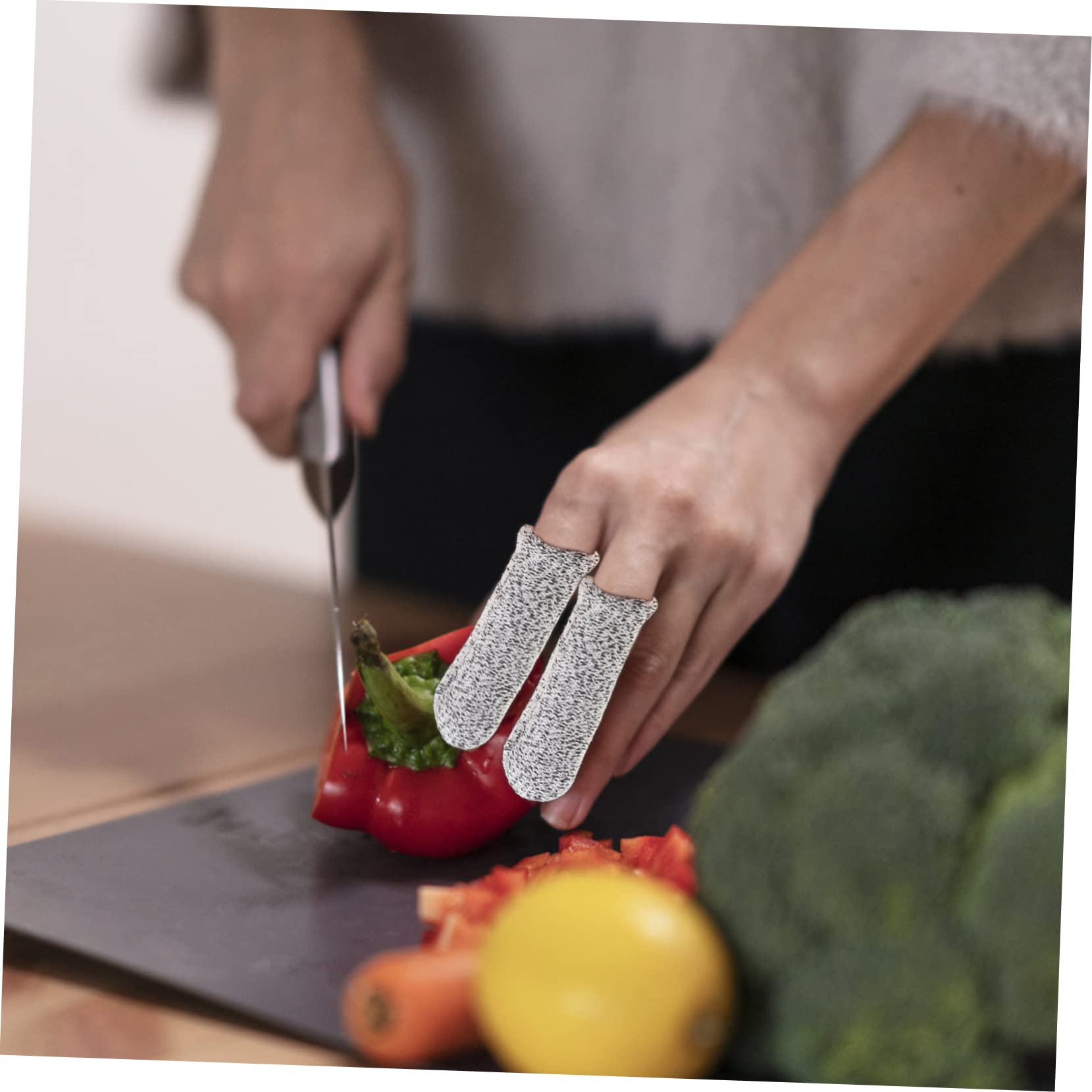 FRCOLOR 10pcs Anti-Cut Finger Cot Anti Cut Finger Covers Anti Cut Finger Protectors Glass Cut to Size Cloth Finger Cots Finger Sleeves Finger Guards Cut Resistant Work Thumb Hppe Shield