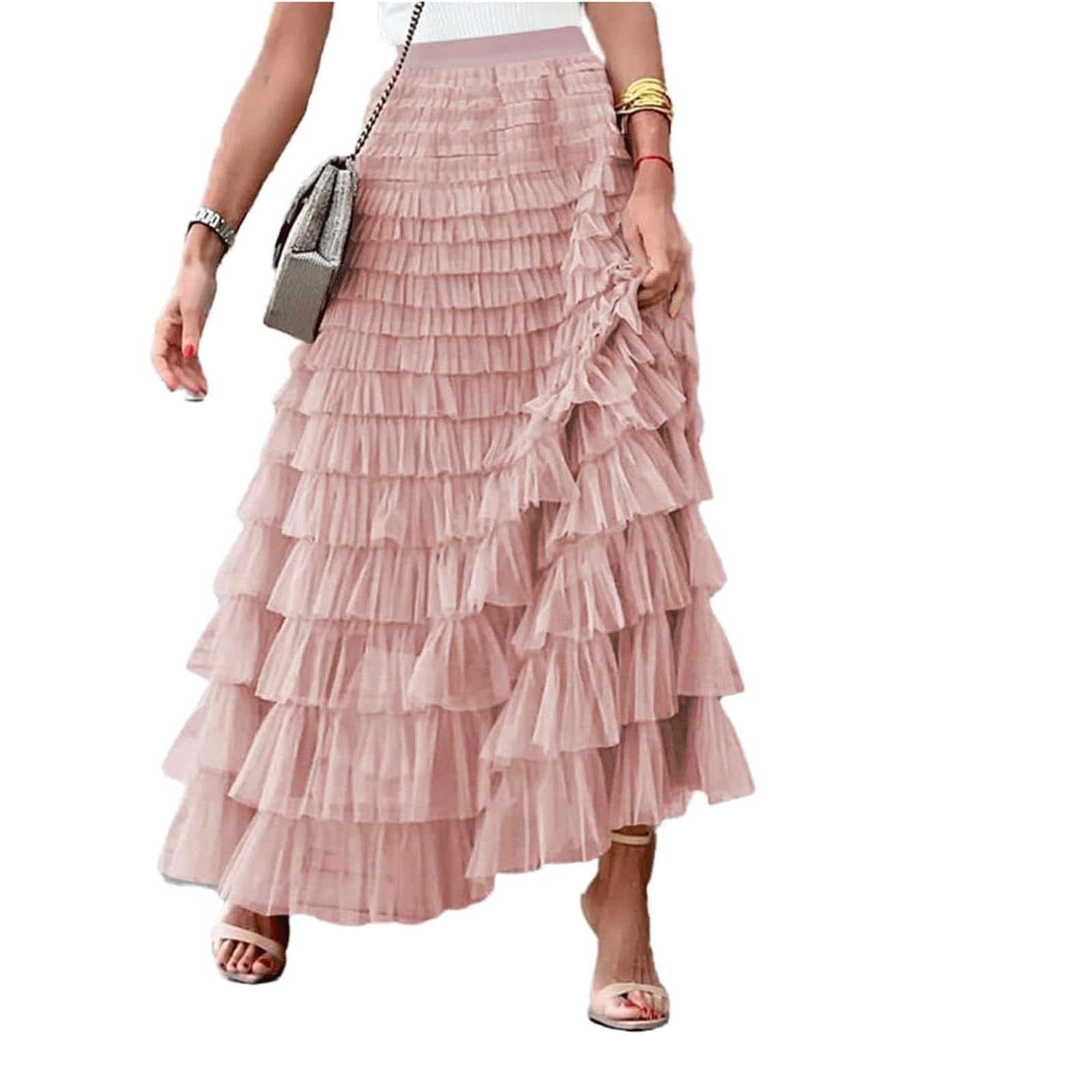 Amazon.com: KrrNFYSG Womens Long Skirts Casual Elastic High