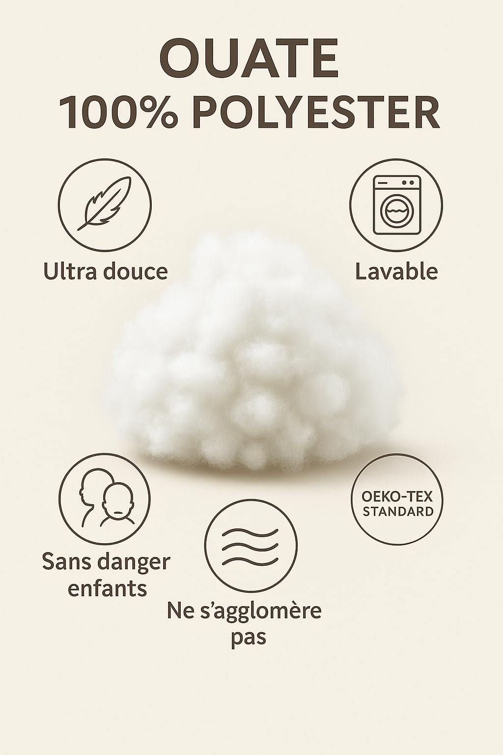 Imbottitura in fibra cava siliconata 100% poliestere – imbottitura morbida e lavabile per cuscini, cuscini, peluche, peluche e attività creative – certificata Oeko-TEX (5 kg)
