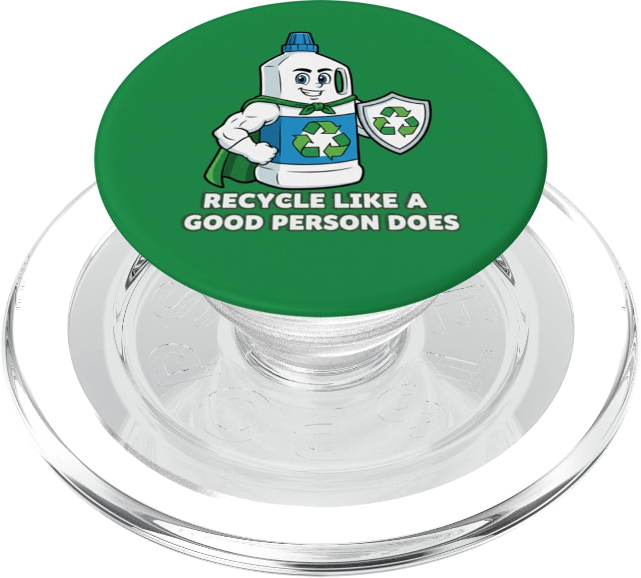 Eco Recycling Hero Cartoon Environmental Awareness Design PopSockets PopGrip for MagSafe