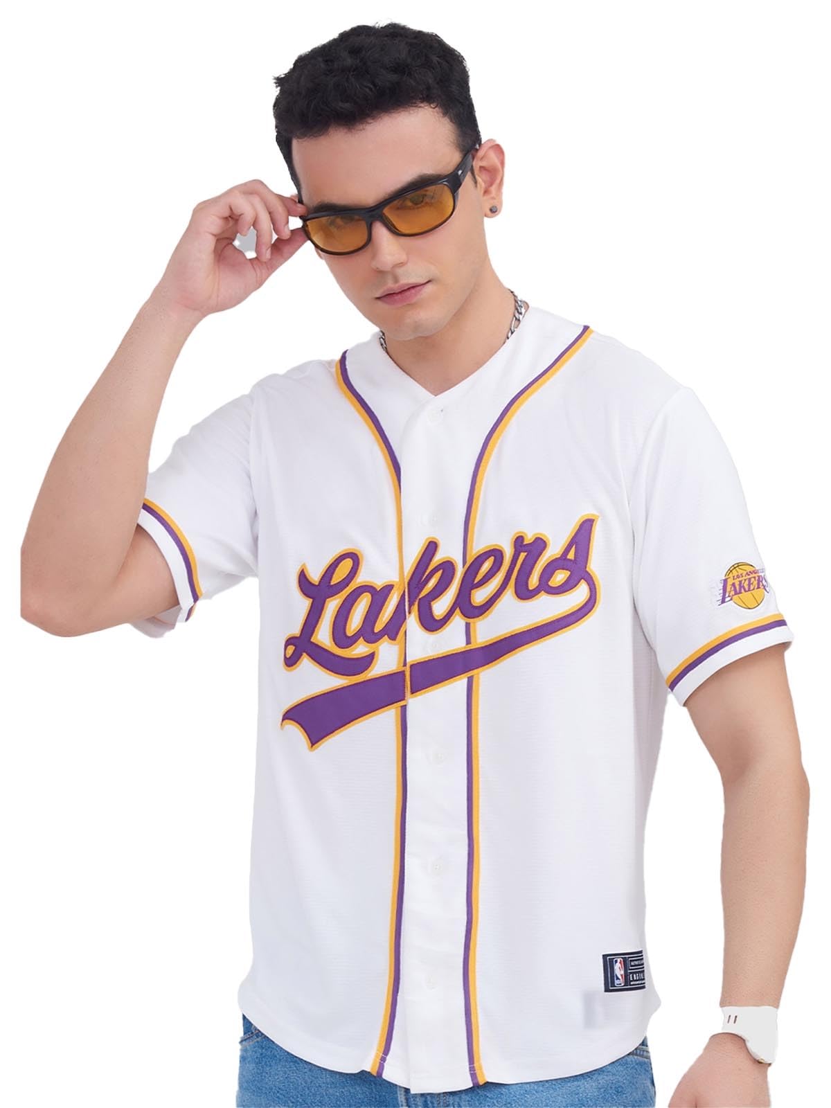 Shop The Arena: Los Angeles Lakers:Typography Baseball Shirt-picture-32