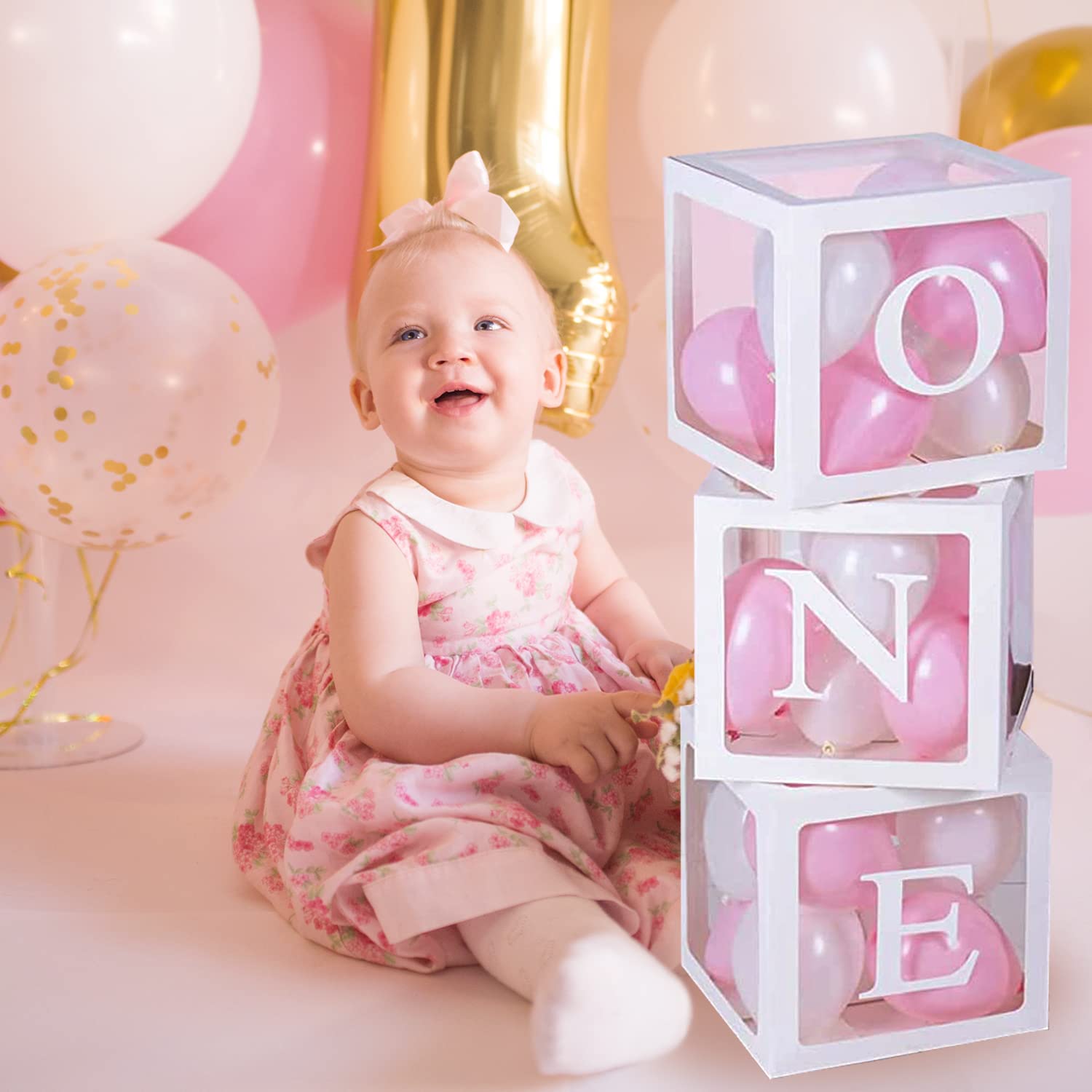 Valentines Kids First Birthday Party With ONE Letters Boxes, Baby ...