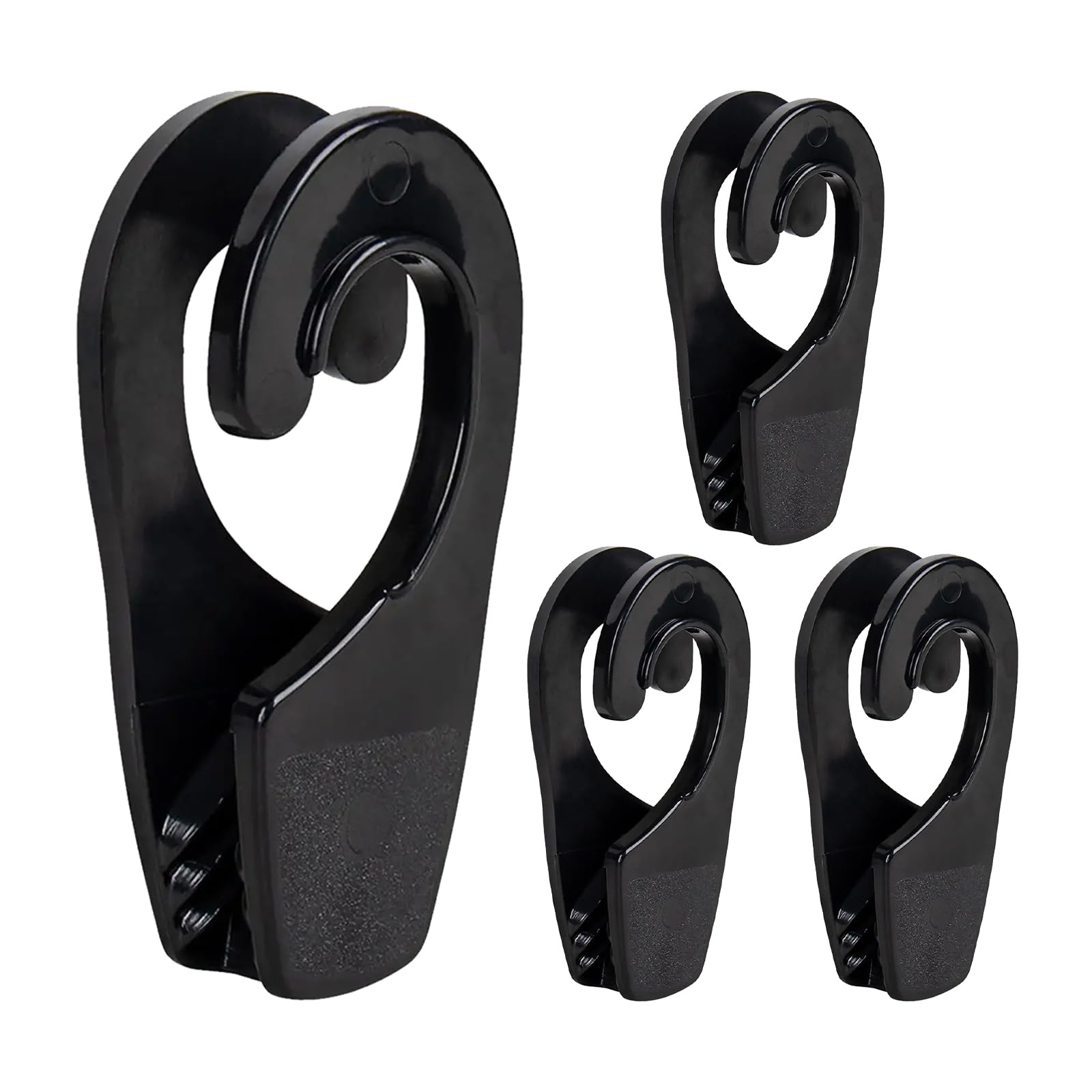 HSOKEW 4pcs Boat Fender Hanger, 25mm Single Handed Boat Fender Hanger Boat Bumper Adjuster Quick Connect and Release Fender Lines Boat Rail Cleat Fender Clip for Boat Bumper Marine Accessories (Black)