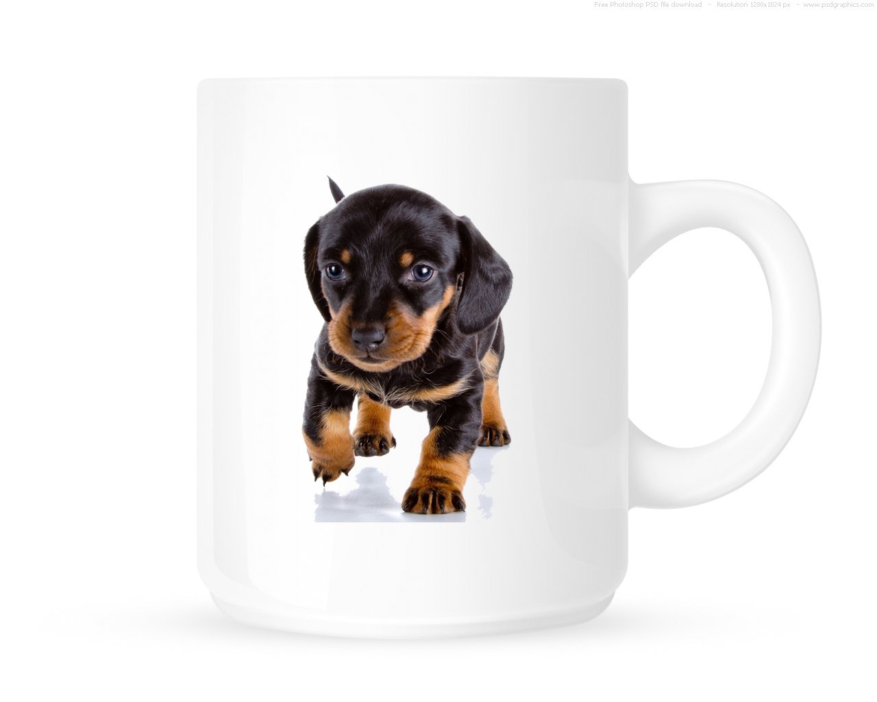 Dottsmusic Brown Dachshund - Cute Puppy Dog - Novelty Tea/Coffee Mug/Cup - Great Gift Idea