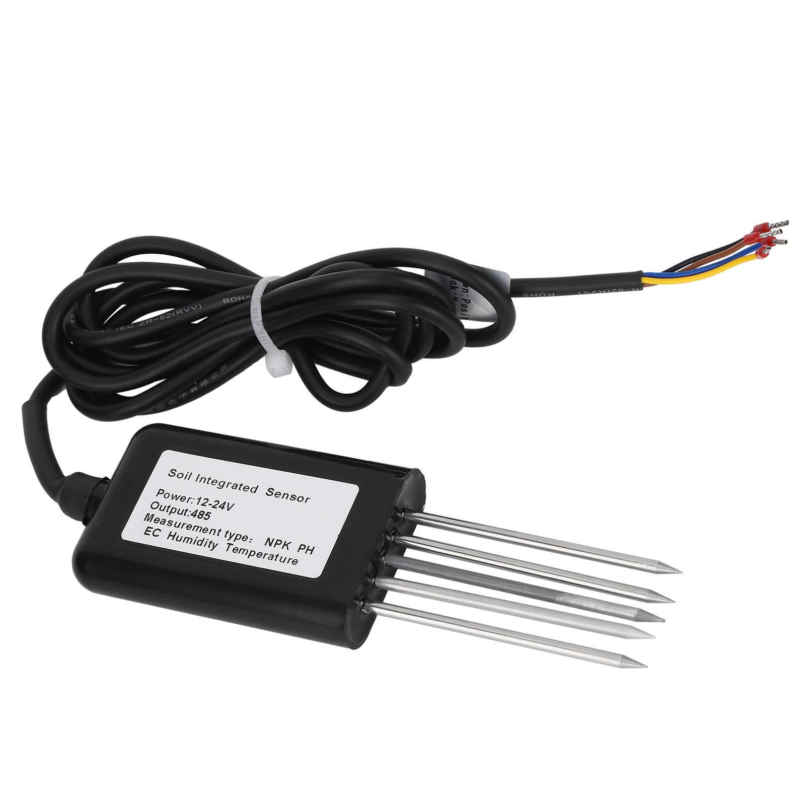 Kompleksowy Czujnik Gleby Gleba PH NPK Czujnik Temperatury i Wilgotności EC RS485 Tester Detektora Przewodności 5-pinowy do Ogrodu, Trawnika, Pielęgnacji Roślin, Gospodarstw
