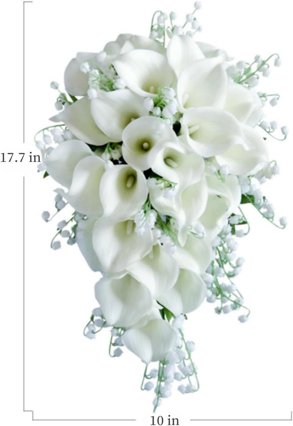 Wedding Bouquets for Bride Bridesmaid, Artificial Flower Wedding Bridal Tossing Bouquet for Wedding Ceremony Anniversary Home Decor (White Calla Lily Bouquet)