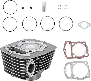 65.5mm Engine Cylinder Piston Rings, Motorcycle Cylinder Piston Gasket Aluminum Replacement Kit Fit for ATC 200 XL200 ATC 250
