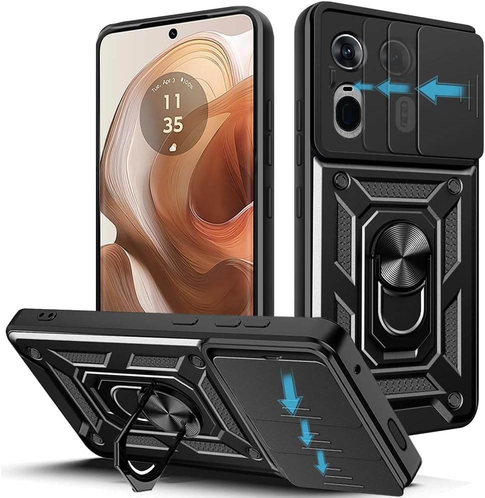 Wellpoint Trendy Compatible Designer for Motorola Moto Edge 50 Ultra 5G,Ultra Thin Shockproof Armor Cover with Slide Camera Cover and Magnetic Ring Kickstand, PC+TPU Durable Back Case (B0DCZXYGL8) Amazon Price History, Amazon Price Tracker