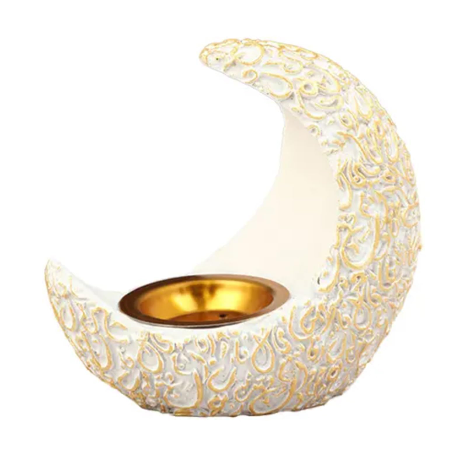 Moon Shape Candle Holder, Vintage Resin Tabletop Candlestick Stand for Home Decor Centerpiece(Lila)